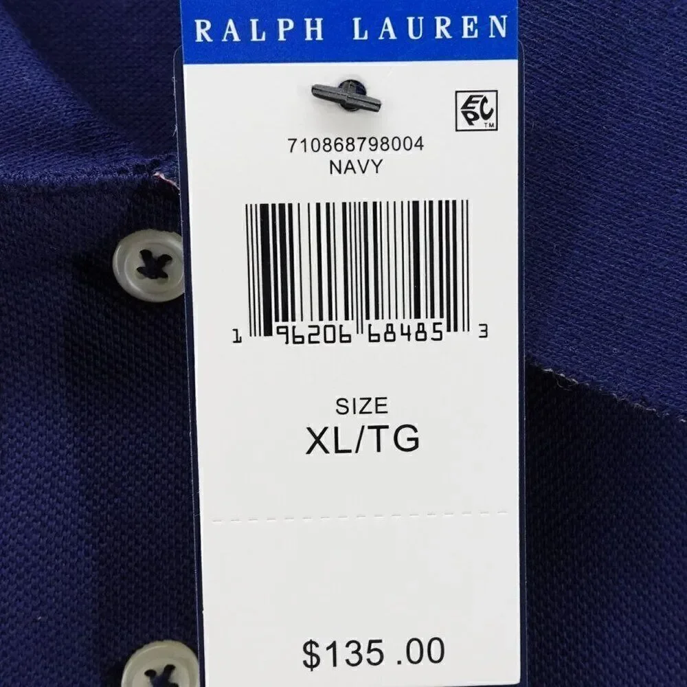 Polo Ralph Lauren Men's Slim Fit Lunar New Year Triple-Pony Polo Shirt Blue XL